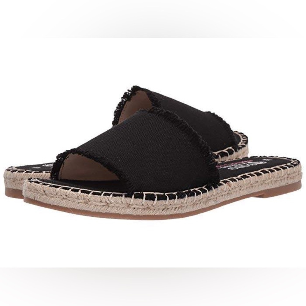 🌲Maldives Espadrille Memory Foam Black Sandals Skechers Bobs Toms Inspo 10